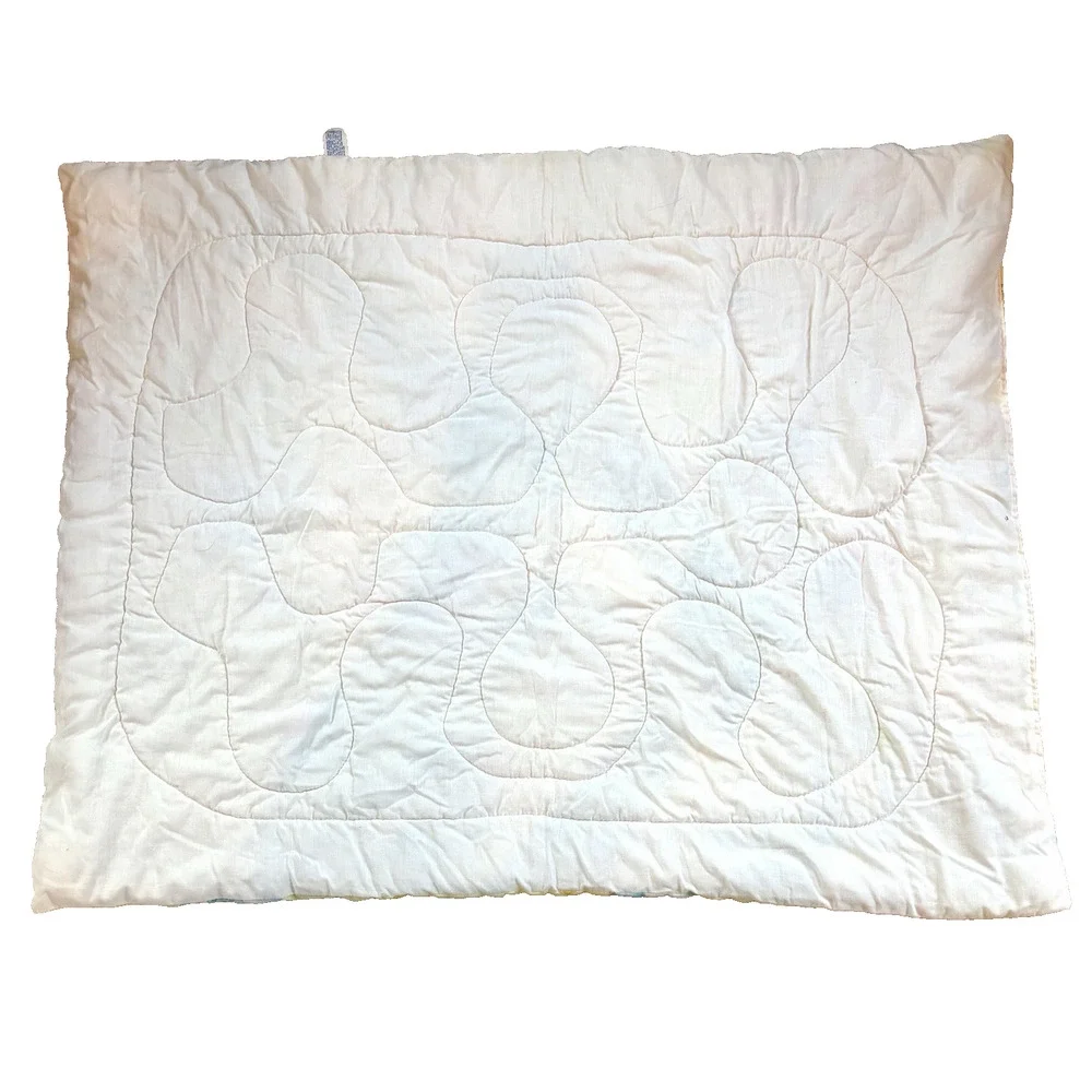 Vtg 1983 Care Bears Baby Quilted Crib Blanket Comforter Curity Pastel Yellow